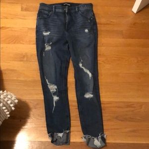 High Waisted Ripped Denim